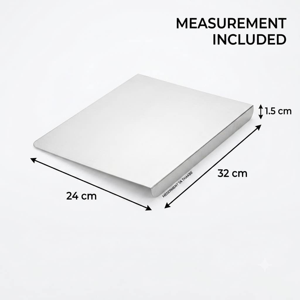 Premium Stainless Steel Chopping Board | Heavy Duty Metal Cutting Board for Kitchen (26 × 32 cm) - Image 2