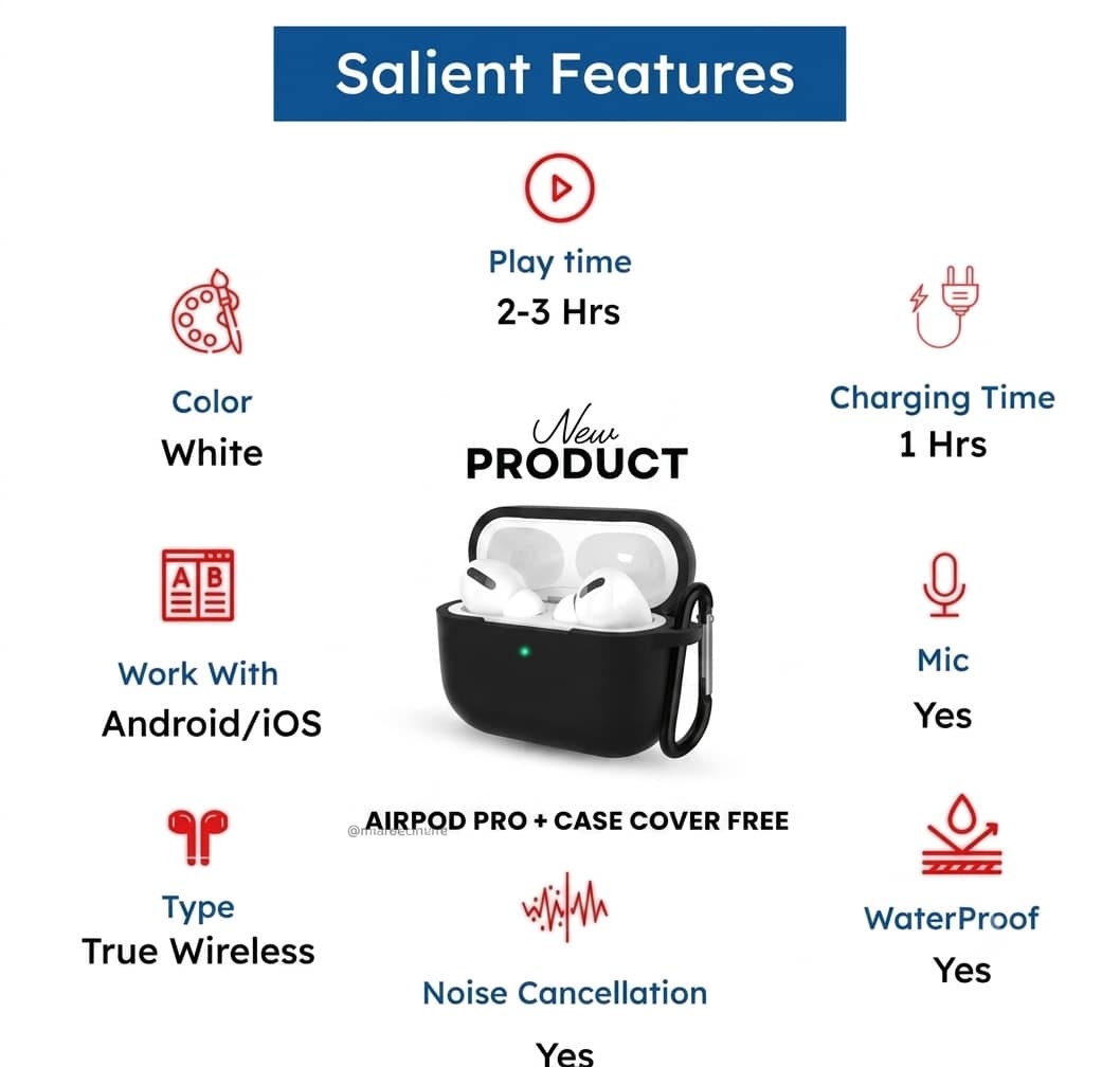 AirPods Pro Style TWS Bluetooth Earbuds