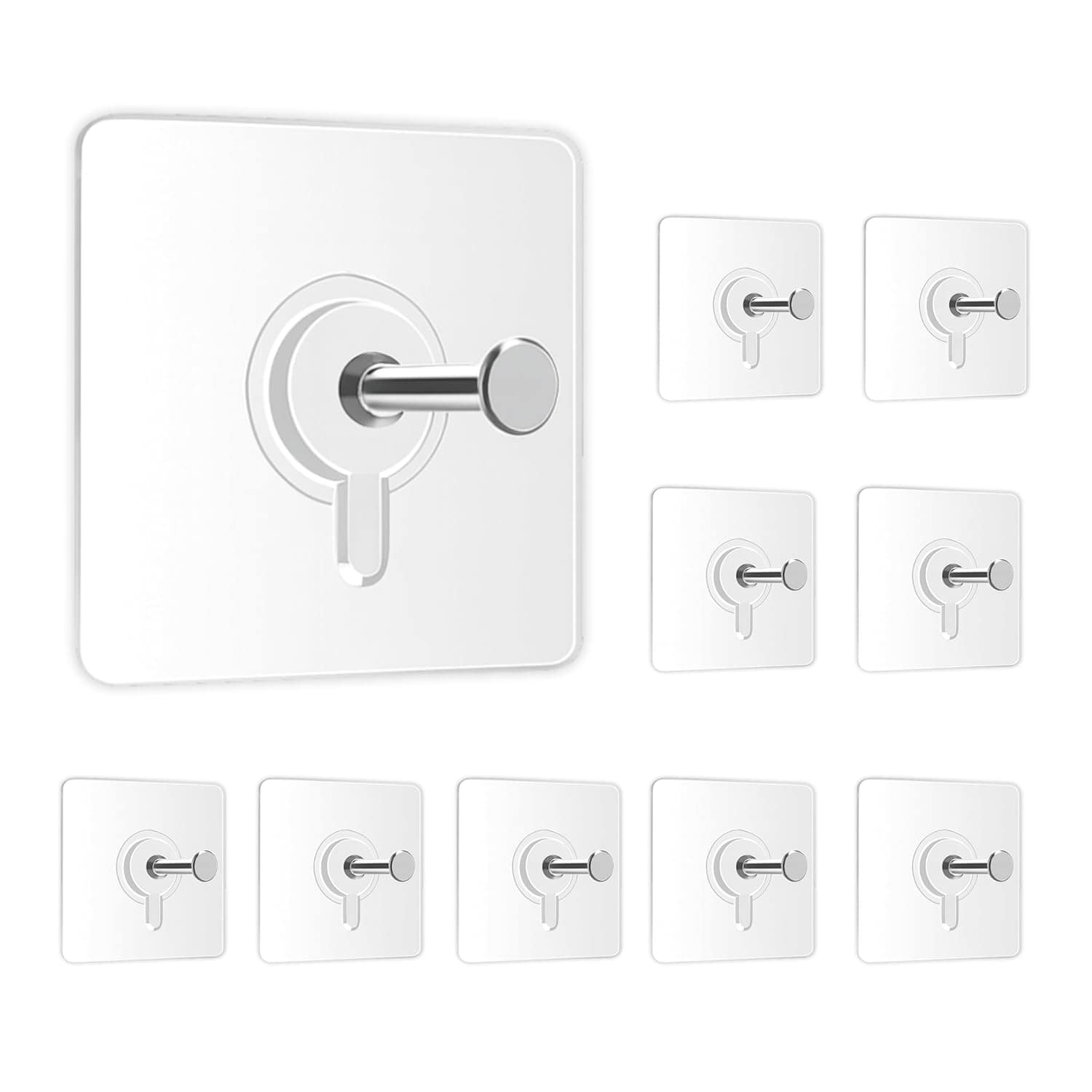 20 Pack Self Adhesive Wall Hooks | Nail-Free Heavy Duty Photo Frame Hooks for Home & Office
