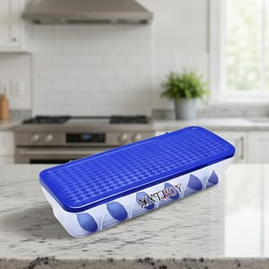 Multipurpose 6 in 1 Masala Box Airtight BPA-Free 1800ml Plastic Storage Container with 6 Spoons (Blue)