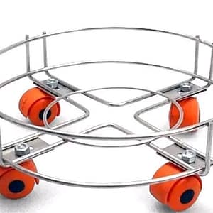 Stainless Steel LPG Gas Cylinder Trolley with Wheels | Kitchen Gas Cylinder Stand