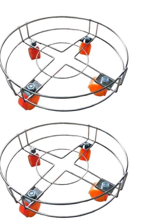 Stainless Steel LPG Gas Cylinder Trolley with Wheels | Kitchen Gas Cylinder Stand - Image 3